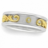 TWO TONE DIAMOND ETRUSCAN BAND