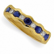 GENUINE SAPPHIRE AND DIAMOND BAND