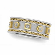 TWO TONE DIAMOND ETRUSCAN BAND
