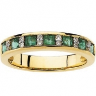 14KY RHODIUM BRIDAL GENUINE EMERALD DIAMOND ANNIVE