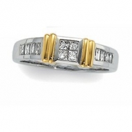 TWO TONE DIAMOND DUO WEDDING BAND