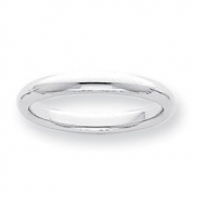 Platinum 3mm Half Round Comfort Fit Lightweight Band