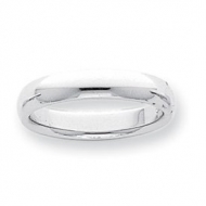 Platinum 5mm Half Round Comfort Fit Lightweight Band