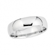 Platinum 6mm Half Round Comfort Fit Lightweight Band