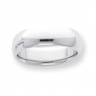 Platinum 8mm Half Round Comfort Fit Lightweight Band