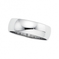 Platinum 6mm Half Round Wedding Band