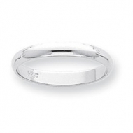 Platinum 3mm Half Round Featherweight Band