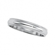 Platinum 4mm Comfort Fit Milgrain Wedding Band
