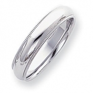 Platinum 5mm Comfort Fit Milgrain Wedding Band