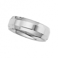 Platinum 6mm Polished Beveled Edge Wedding Band