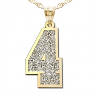  New  Jersey Single Number Charm or  Pendant w  10 Diamonds