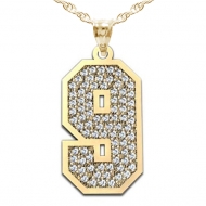  New  Jersey Single Number Charm or  Pendant Paved with Diamonds