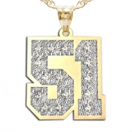  New  Jersey Hamerred Two Digit Number Charm or Pendant w  20 Diamonds