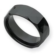 Ceramic Black Faceted 8mm Polished Band