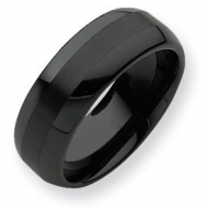 Ceramic Black 8mm Brushed and Polished Band