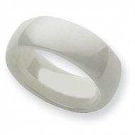 Ceramic White 8mm Polished Wedding Band