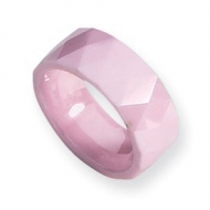 Ceramic Pink Faceted 8mm Polished Wedding Band