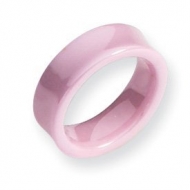 Ceramic Pink Concave 7mm Polished Wedding Band
