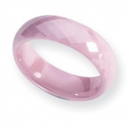 Ceramic Pink Faceted 6mm Polished Band