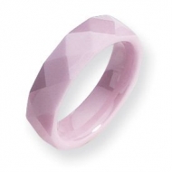 Ceramic Pink Faceted 5 5mm Polished Wedding Band