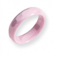 Ceramic Pink Faceted 5 5mm Polished Wedding Band