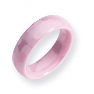 Ceramic Pink Faceted 6mm Polished Wedding Band