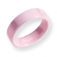 Ceramic Pink Flat 6mm Polished Wedding Band