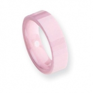 Ceramic Pink Faceted 6mm Polished Wedding Band