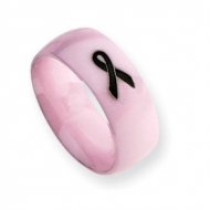 Ceramic Pink Black Accented Ribbon 8mm Polished Wedding Band