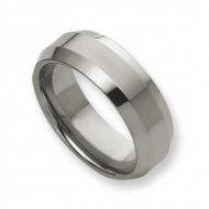 Tungsten Beveled Edge 8mm Polished Wedding Band