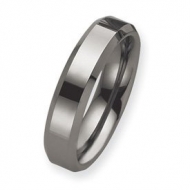 Tungsten Beveled Edge 6mm Polished Wedding Band
