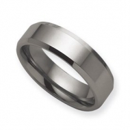 Tungsten Beveled Edge Flat 7mm Polished Wedding Band
