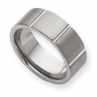 Tungsten Beveled Edge 8mm Brushed and Polished Wedding Band