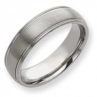 Tungsten Grooved 7mm Brushed and Polished Wedding Band