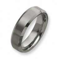 Tungsten Beveled Edge 7mm Brushed and Polished Wedding Band
