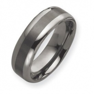 Tungsten 8mm Brushed and Polished Wedding Band