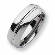 Tungsten Grooved 8mm Polished Wedding Band