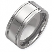 Tungsten Grooved 10mm Polished  Wedding Band