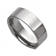 Tungsten Vertical Edges 8mm Polished Wedding Band