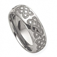 Tungsten 8mm Laser Design Wedding Band