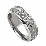 Tungsten 8mm Laser Design Wedding Band