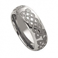 Tungsten 8mm Laser Design Wedding Band