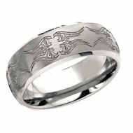 Tungsten 8mm Brushed and Polished Wedding Band