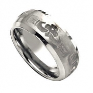 Tungsten 8mm Brushed and Polished Wedding Band