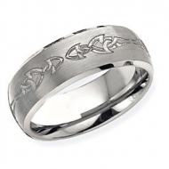 Tungsten 8mm Brushed and Polished Wedding Band