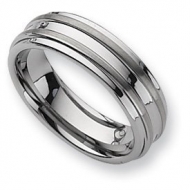 Dura Tungsten Grooved 7mm Brushed and Polished Wedding Band