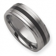 Dura Tungsten Enameled 8mm Brushed and Polished Wedding Band