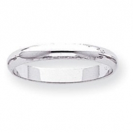 14k White Gold 3mm Half Round Wedding Band