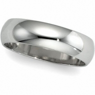 14k White Gold 6mm Half Round Wedding Band