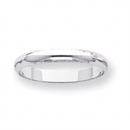 14k White Gold 3mm Half Round Wedding Band